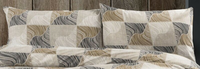 Μαξιλαροθήκη Εμπριμέ Κλεοπάτρα 609 50X70 Beige-Black 70/30 Cott/Pol 5310460