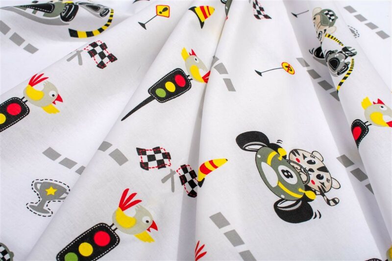 Πάνα Χασέ bebe Animal Grand Prix 590 80X80 White-Olive 100% Cotton 5310148