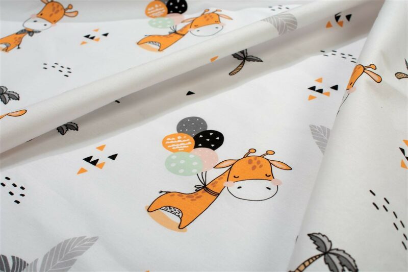 Πάνα Χασέ bebe Giraffe 599 80X80 White-Orange 100% Cotton 5310454