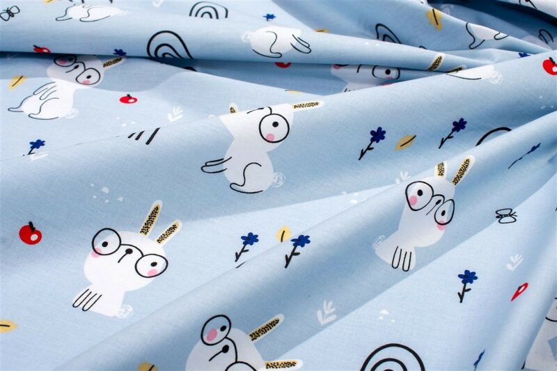 Πάνα Χασέ bebe Rabbit Garden 584 80X80 Sky Blue 100% Cotton 5309778
