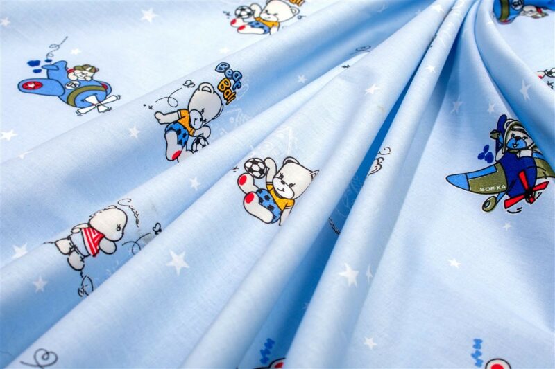 Παπλωματοθήκη Εμπριμέ bebe Bear’s Playtime 591 120X160 Sky Blue 100% Cotton 5310168