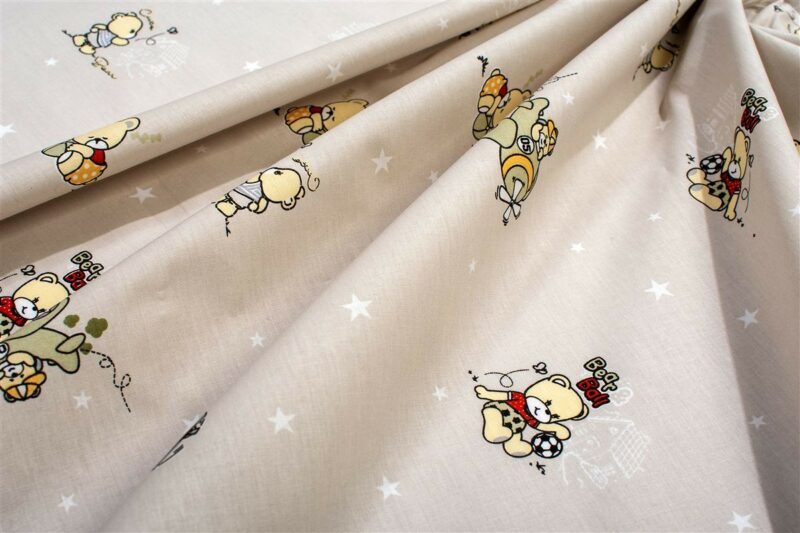 Παπλωματοθήκη Εμπριμέ bebe Bear’s Playtime 592 120X160 Beige 100% Cotton 5310172