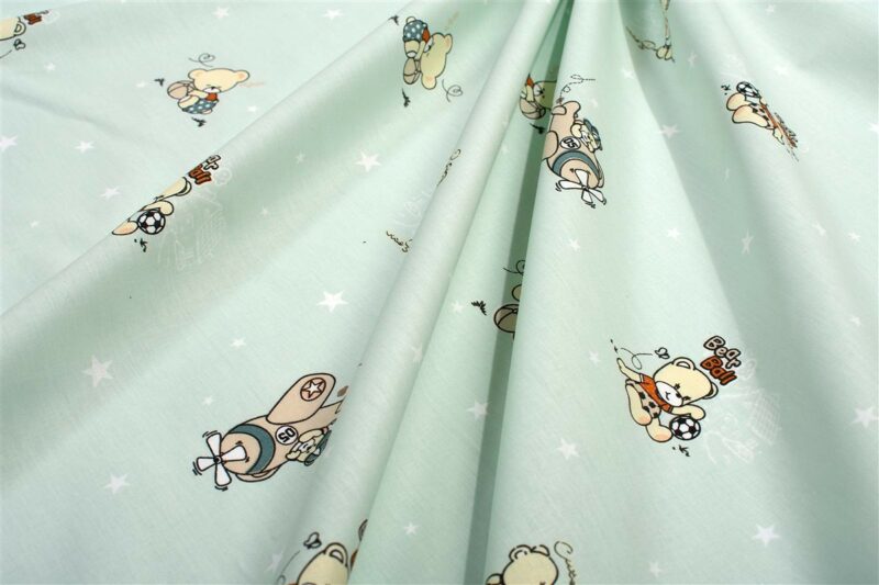 Παπλωματοθήκη Εμπριμέ bebe Bear’s Playtime 593 120X160 Mint 100% Cotton 5310176