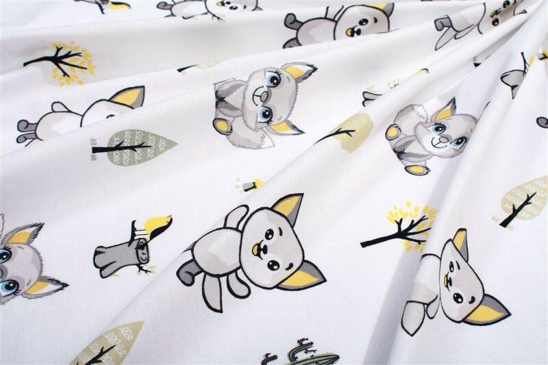 Παπλωματοθήκη Εμπριμέ kids Baby Foxes 595 160X240 White-Grey 100% Cotton 5310206