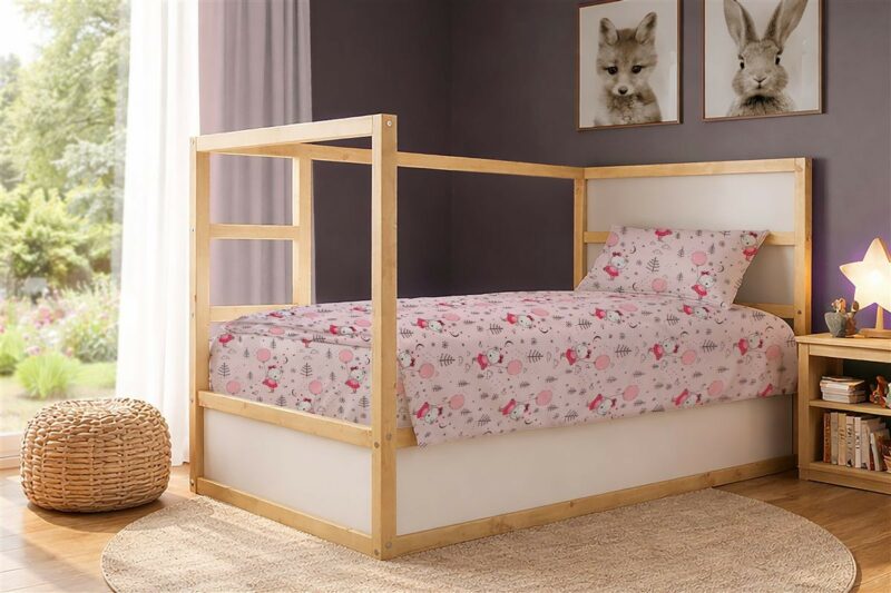 Παπλωματοθήκη Εμπριμέ kids Ballerina Bear 598 160X240 Pink 100% Cotton 5309856
