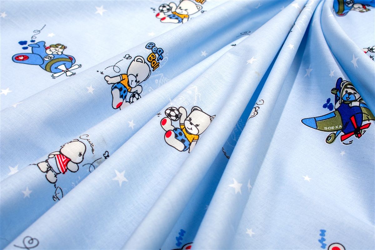 Παπλωματοθήκη Εμπριμέ kids Bear's Playtime 591 160X240 Sky Blue 100% Cotton