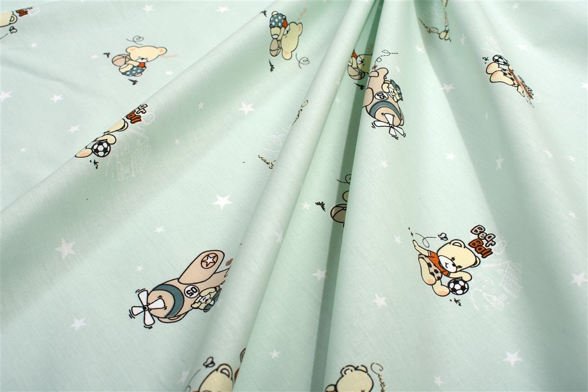 Παπλωματοθήκη Εμπριμέ kids Bear's Playtime 593 160X240 Mint 100% Cotton