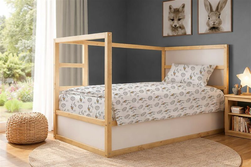 Παπλωματοθήκη Εμπριμέ kids Floating Bunny 715 160X240 Grey 100% Cotton 5310214