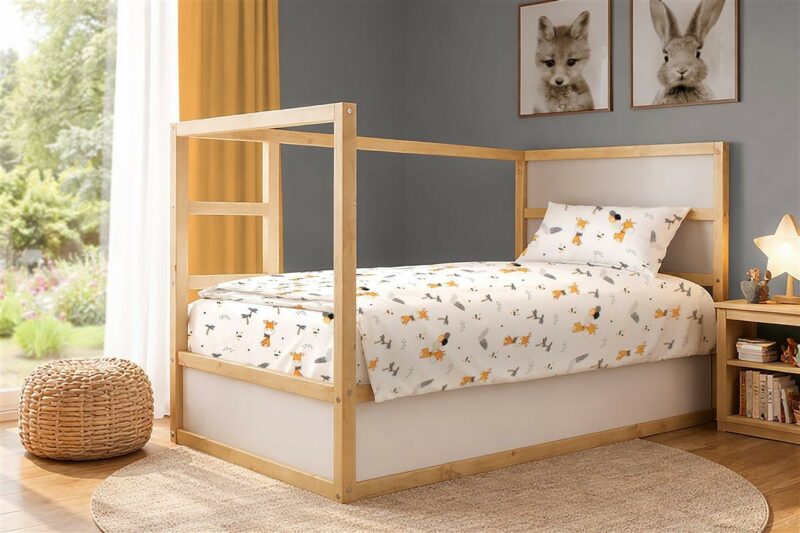 Παπλωματοθήκη Εμπριμέ kids Giraffe 599 160X240 White-Orange 100% Cotton 5309859