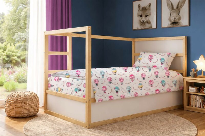 Παπλωματοθήκη Εμπριμέ kids The Floating Zoo 597 160X240 White-Pink 100% Cotton 5309853