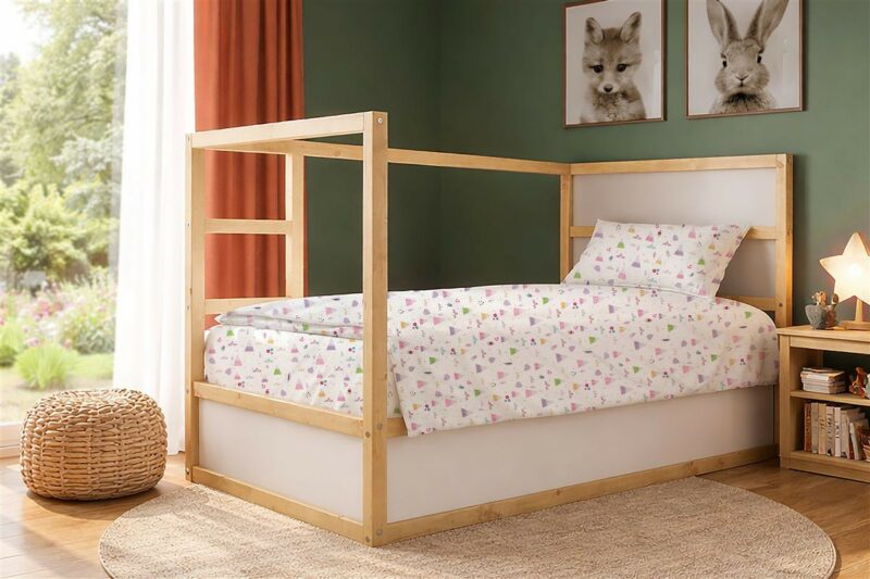 Παπλωματοθήκη Εμπριμέ kids Whimsical Mountainside 587 160X240 White-Pastel Lilac 100% Cotton 5309838