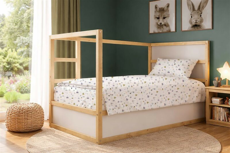 Παπλωματοθήκη Εμπριμέ kids Whimsical Mountainside 588 160X240 White-Grey 100% Cotton 5309841
