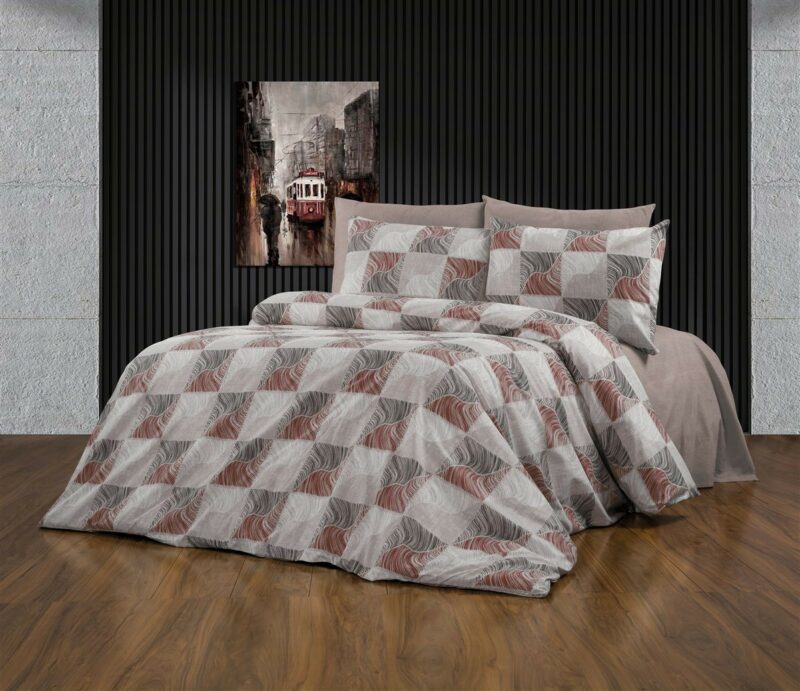 Παπλωματοθήκη Εμπριμέ Κλεοπάτρα 611 220X240 Red-Black 70/30 Cott/Pol 5310481