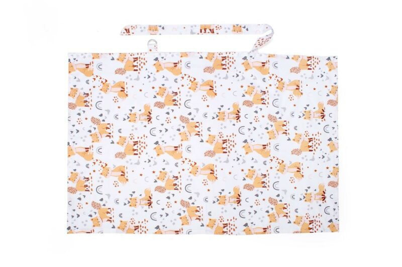 Ποδιά Θηλασμού bebe Cute Fox 02 105×70 White-Beige 100% Cotton 5310351