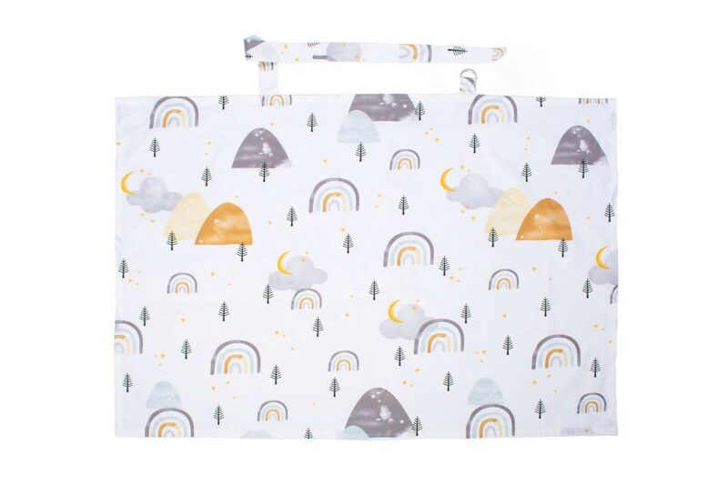 Ποδιά Θηλασμού bebe Rainbow 01 105×70 White-Grey 100% Cotton 5310347