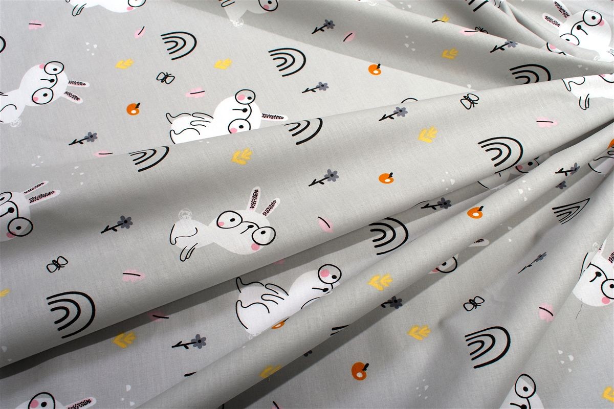 Σεντόνια Εμπριμέ Σετ 2 τεμ kids Rabbit Garden 586 160X240 Grey 100% Cotton
