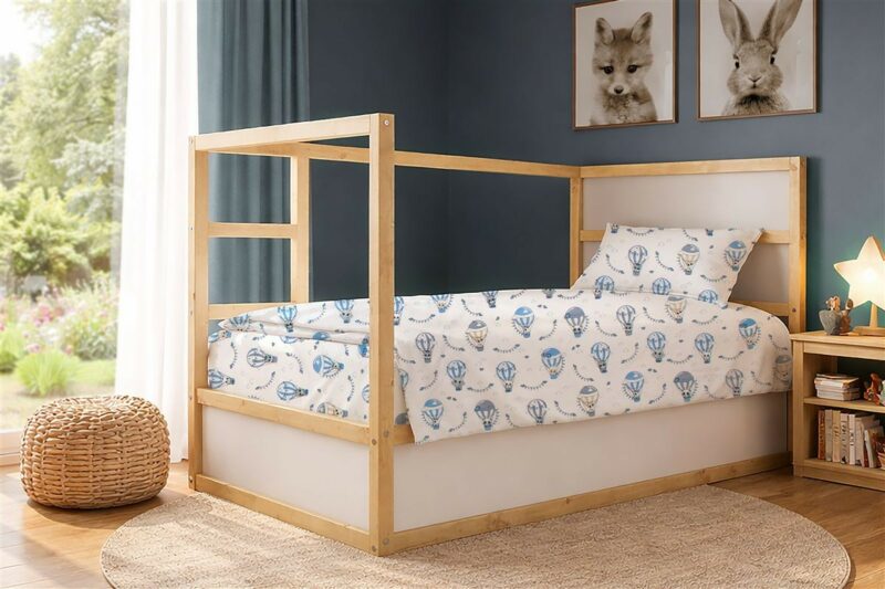 Σεντόνια Εμπριμέ Σετ 2 τεμ kids The Floating Zoo 596 160X240 White-Blue 100% Cotton 5310247