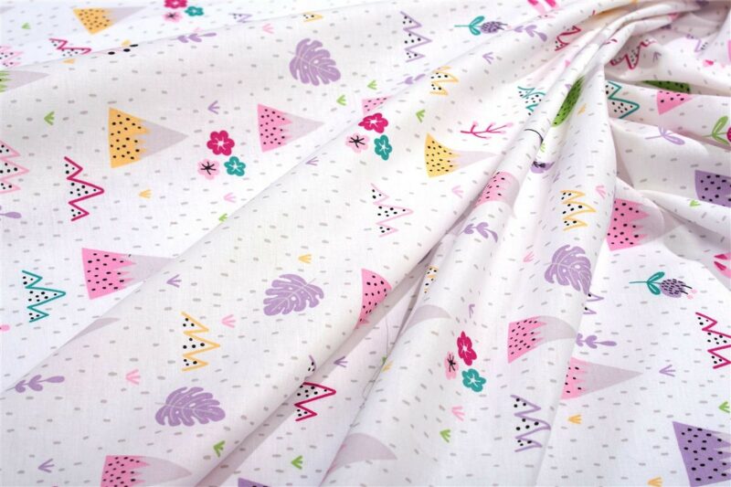 Σεντόνια Εμπριμέ Σετ 2 τεμ kids Whimsical Mountainside 587 160X240 White-Pastel Lilac 100% Cotton 5310236