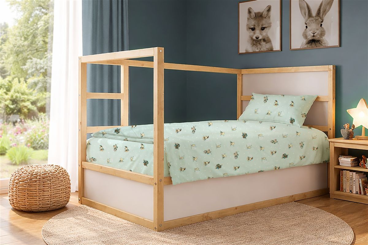 Σεντόνια Εμπριμέ Σετ 3 τεμ kids Bear s Playtime 593 160X240 Mint 100% Cotton
