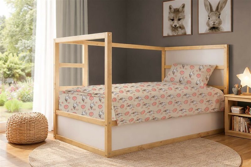 Σεντόνια Εμπριμέ Σετ 3 τεμ kids Floating Bunny 714 160X240 Beige-Salmon 100% Cotton 5310303