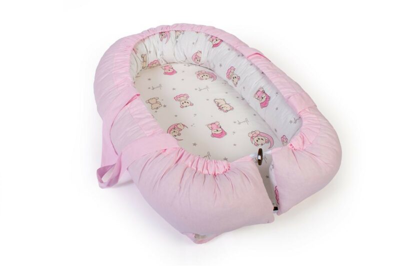 Φωλιά Ύπνου bebe Bear’s Nest 04 85x60x15 White-Pink 100% Cotton 5310327