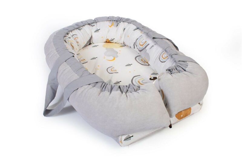 Φωλιά Ύπνου bebe Rainbow 01 85x60x15 White-Grey 100% Cotton 5310310