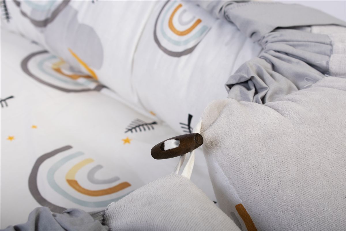Φωλιά Ύπνου bebe Rainbow 01 85x60x15 White-Grey 100% Cotton - Image 3
