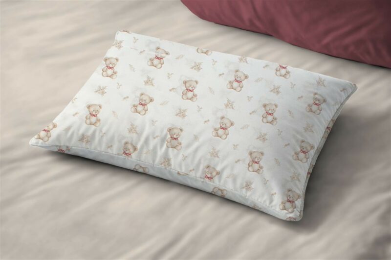 Μαξιλαροθήκη Εμπριμέ bebe Newborn Bear 716 35×45 White-Beige 100% Cotton 5391668