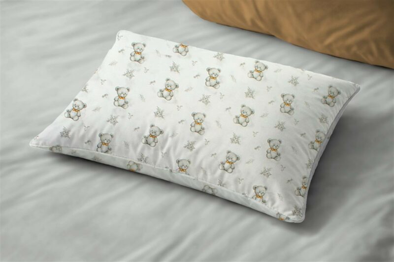 Μαξιλαροθήκη Εμπριμέ bebe Newborn Bear 717 35×45 White-Grey 100% Cotton 5391670