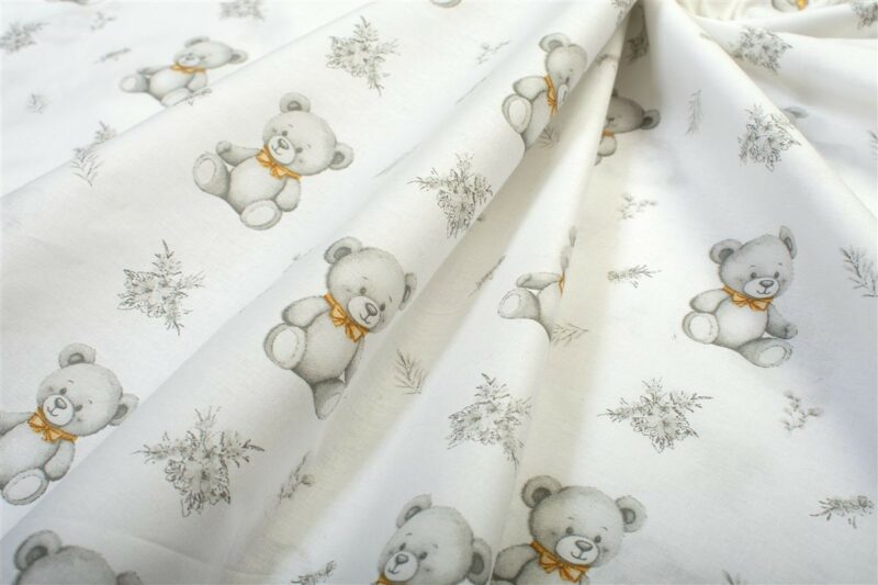 Παπλωματοθήκη Εμπριμέ kids Newborn Bear 717 160×240 White-Grey 100% Cotton 5391650