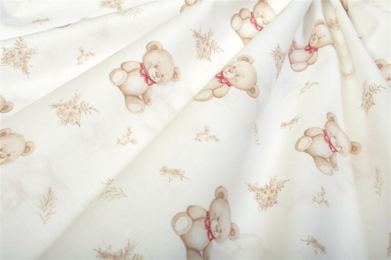 Σεντόνια Εμπριμέ Σετ 2 τεμ kids Newborn Bear 716 160×240 White-Beige 100% Cotton 5391657