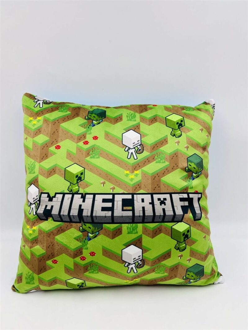 Βελούδινο Μαξιλάρι Mojang Minecraft 606 38X38 Light Green-Sky Blue 100% Velboa 5377170