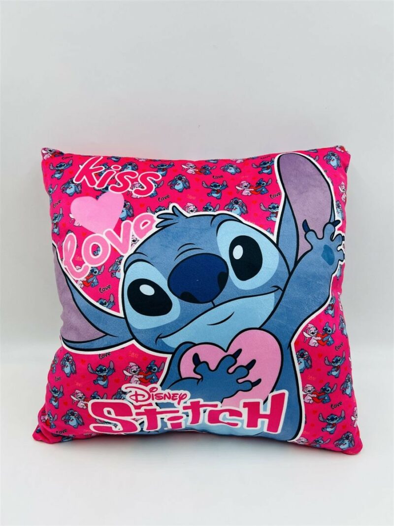 Βελούδινο Μαξιλάρι Disney Home Stitch 610 38X38 Pink-Fuchsia 100% Velboa 5377139