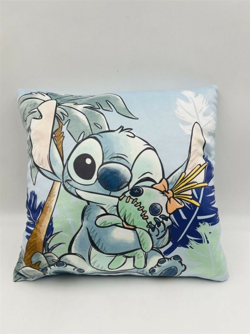 Βελούδινο Μαξιλάρι Disney Home Stitch 612 38X38 Pale Blue 100% Velboa 5377145