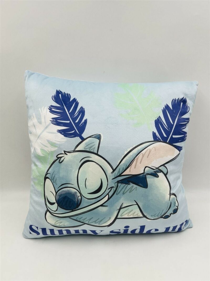 Βελούδινο Μαξιλάρι Disney Home Stitch 612 38X38 Pale Blue 100% Velboa 5377146