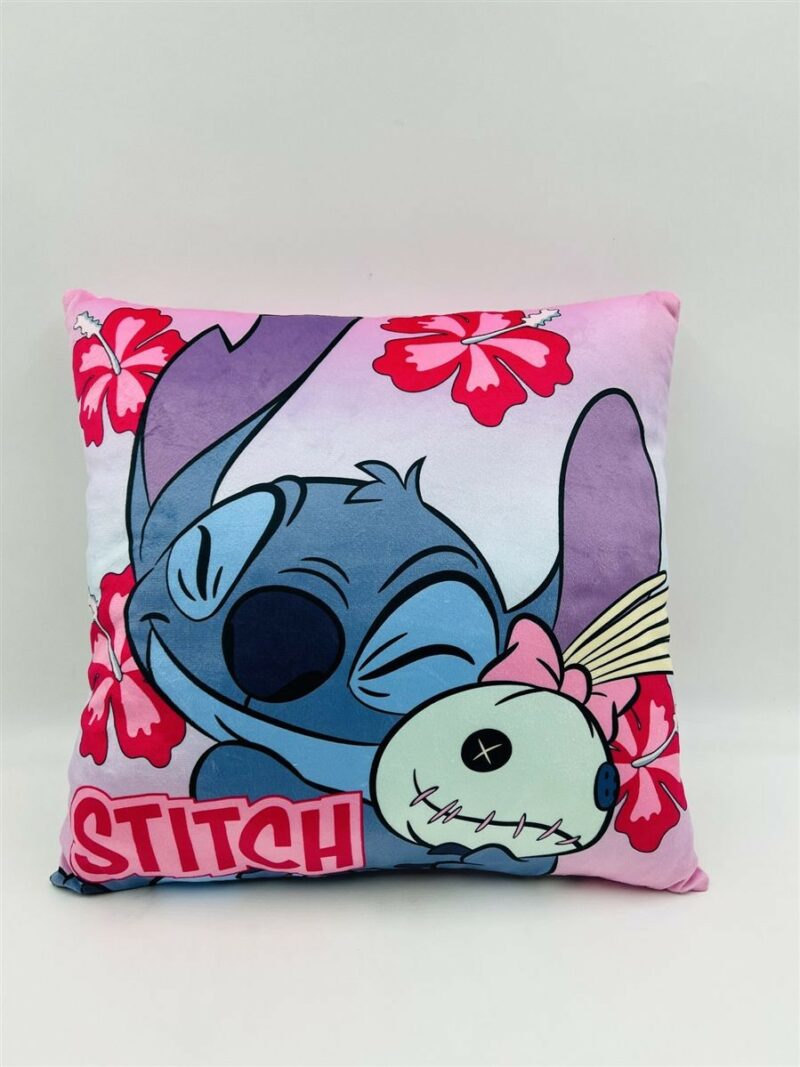 Βελούδινο Μαξιλάρι Disney Home Stitch 613 38X38 Pink 100% Velboa 5377148