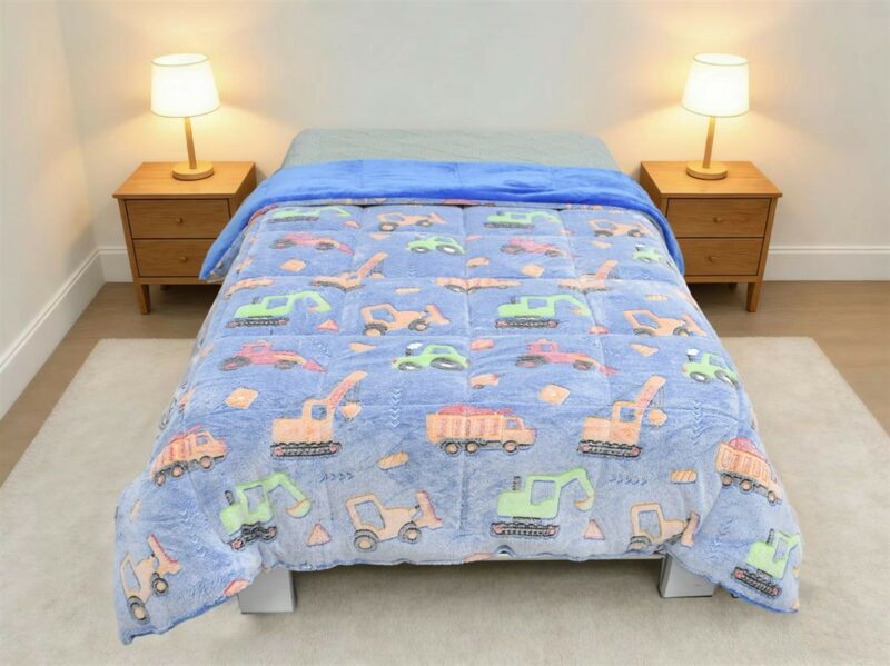 Κουβερτοπάπλωμα φωσφορίζον Bulldozer 175×225 Blue 100% Polyester 5623305