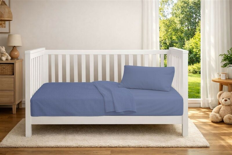 Κουβέρτα Πικέ bebe Μονόχρωμη 325 gr/m² 125×150 Classic Blue 100% Cotton 5629157
