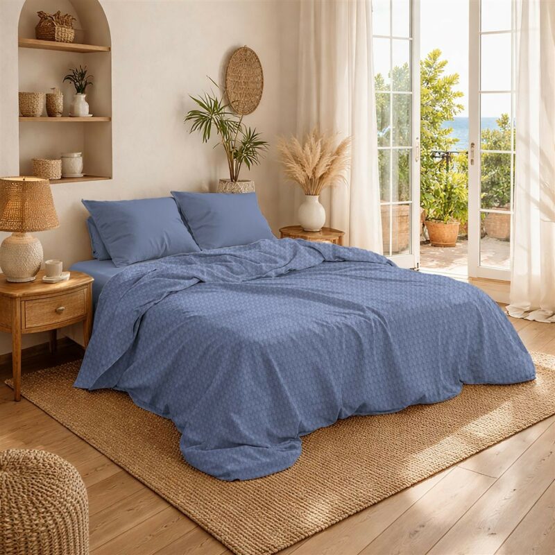 Κουβέρτα Πικέ Μονόχρωμη 325 gr/m² 225×270 Classic Blue 100% Cotton 5629179