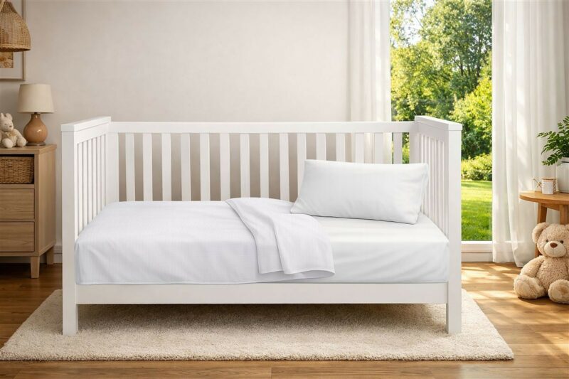 Κουβέρτα Πικέ bebe Μονόχρωμη 325 gr/m² 125×150 White 100% Cotton 5629160