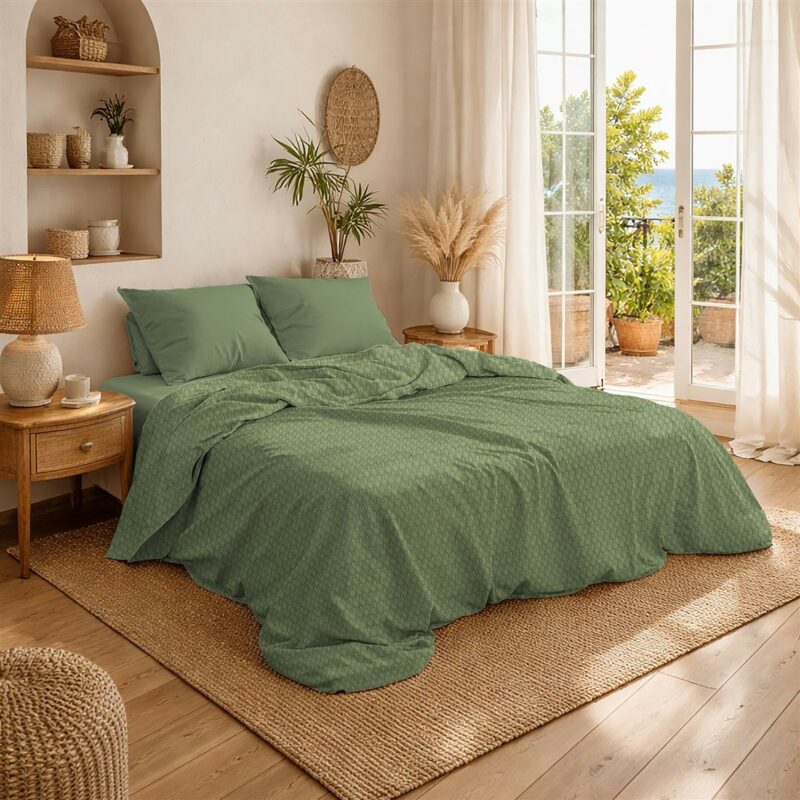 Κουβέρτα Πικέ Μονόχρωμη 325 gr/m² 225×270 Olive 100% Cotton 5629188