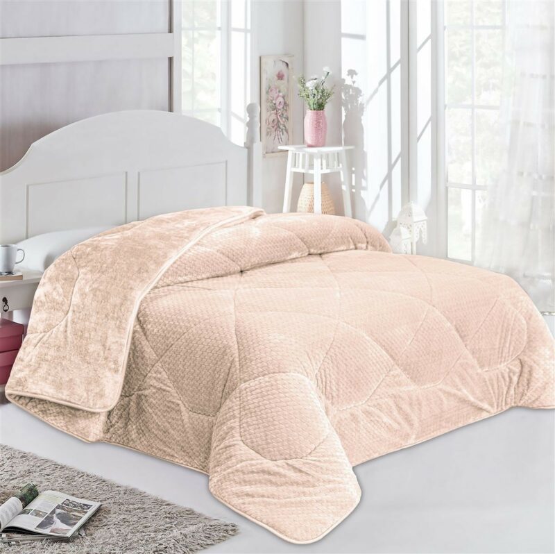 Κουβερτοπάπλωμα Jacquard Waves-Fleece 700 gr/m² 1960 Mocha 160×220 100% Polyester 5912642