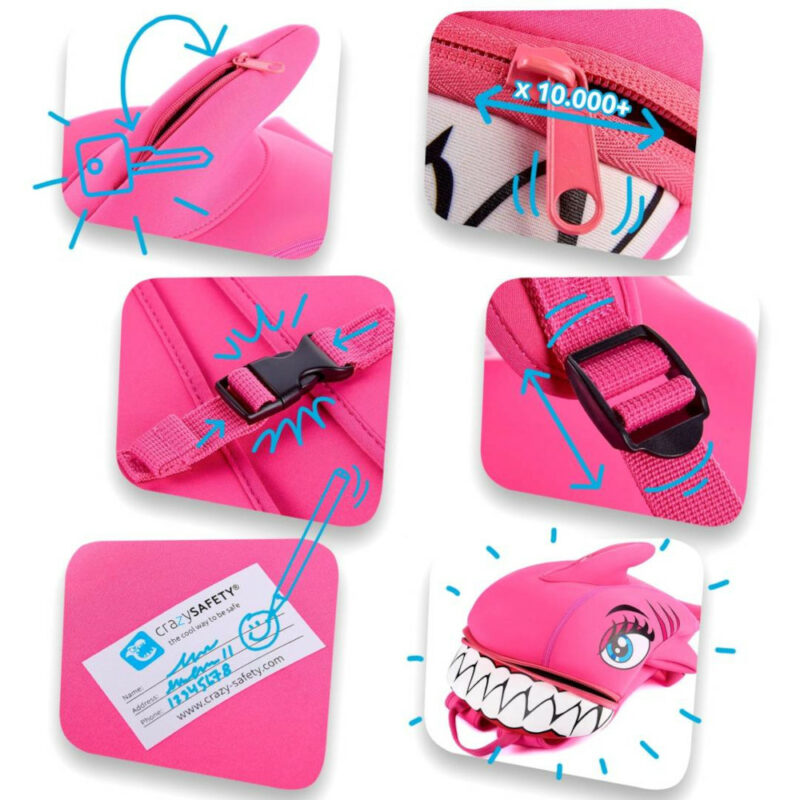 Τσάντα Backpack Crazy Safety Shark Pink 170101-02-01