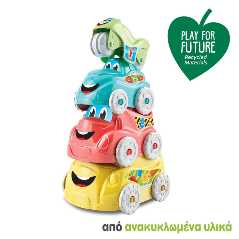 Baby Clementoni Play For Future Βρεφικό Παιχνίδι Πυραμίδα Με Οχήματα Για 10-36 Μηνών