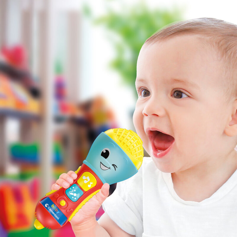 Baby Clementoni Βρεφικό Παιχνίδι Baby Mικρόφωνο – Μιλάει Ελληνικά – Για 10-36 Μηνών 4596095