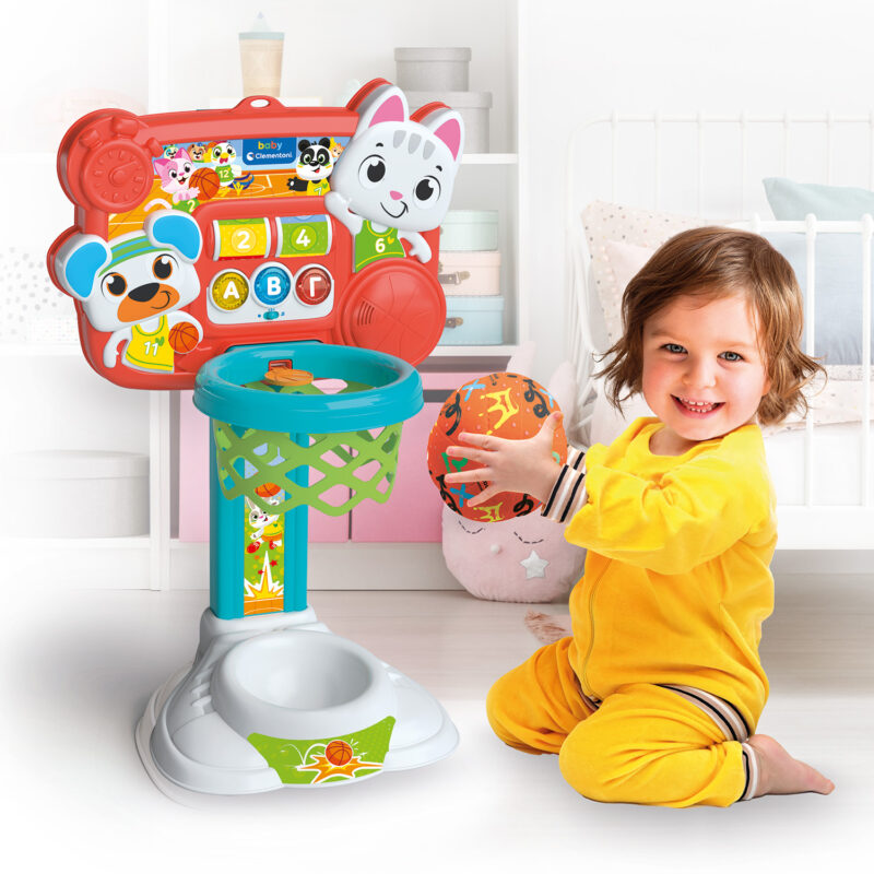 Baby Clementoni Βρεφικό Εκπαιδευτικό Παιχνίδι Μπασκετάκιας Με Μπάλα Για 18+ Μηνών 4852227