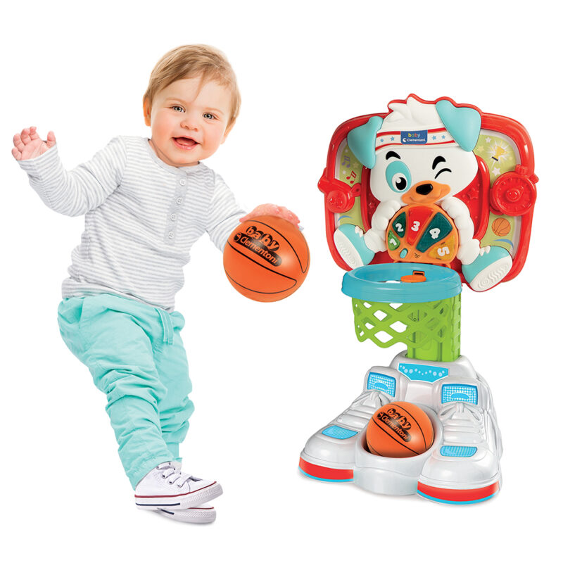 Baby Clementoni Βρεφικό Εκπαιδευτικό Παιχνίδι Μπασκετάκιας Με Μπάλα Για 18+ Μηνών