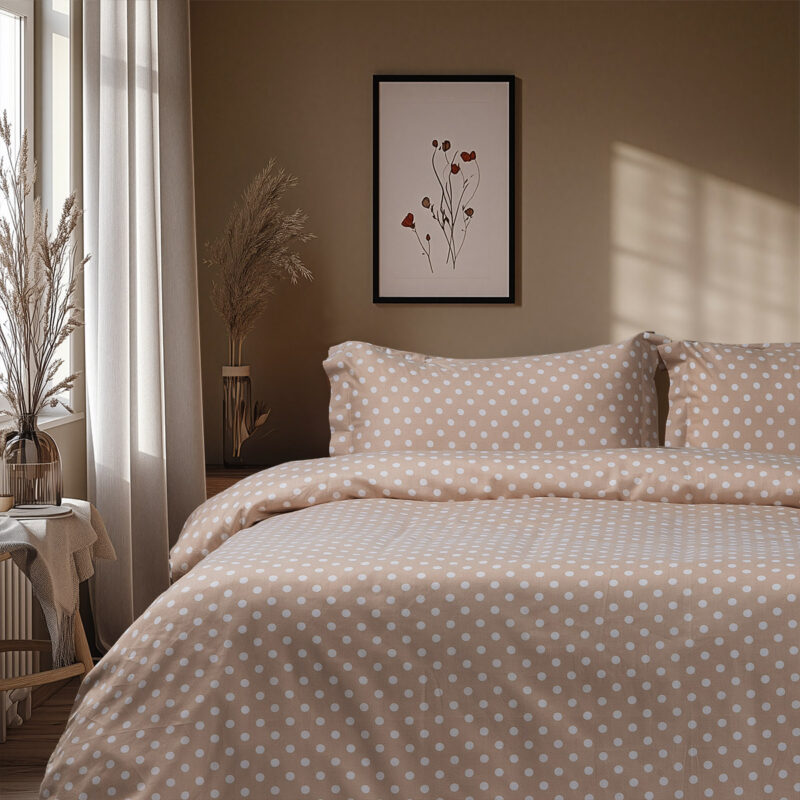 Beauty Home Σετ πάπλωμα υπέρδιπλο Art 10101 Fancy 220×240 Μπεζ 5767699