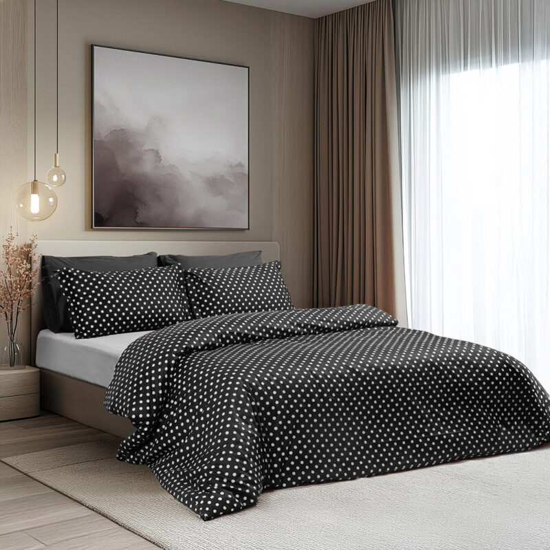 Beauty Home Σετ πάπλωμα υπέρδιπλο Art 10101 Fancy 220×240 Μαύρο 5767722