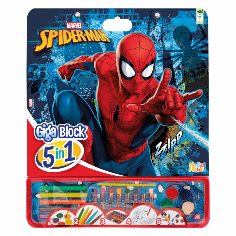 Giga Block Σετ Ζωγραφικής Marvel Spiderman 5 Σε 1 Για 3+ Χρονών 5685065